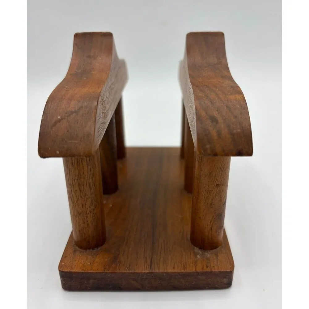 Vintage Farmhouse Cottage Thick Solid Wood Napkin Holder